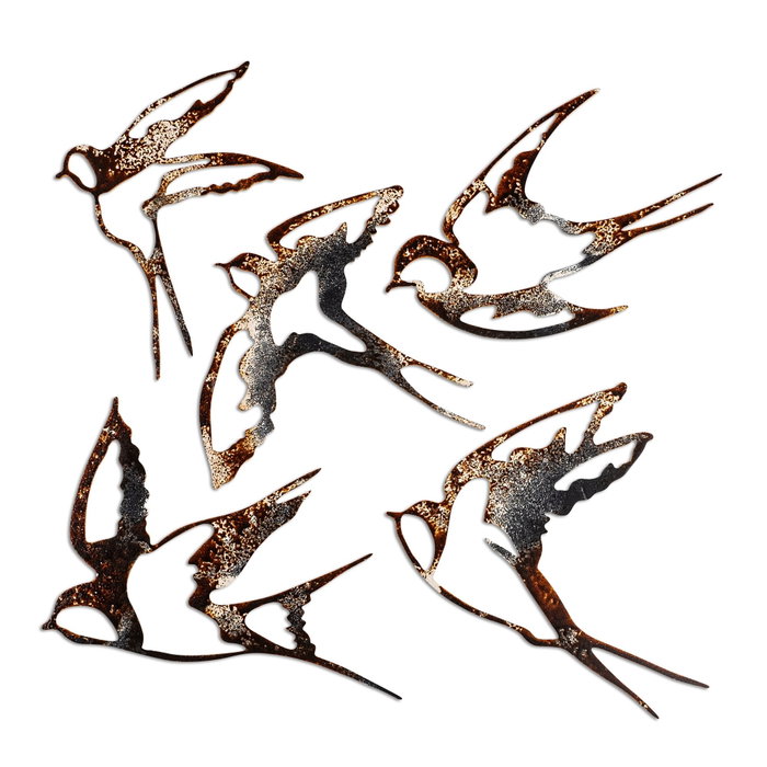 Wallity Birds-2 Escultura de Pared de Metal Multicolor